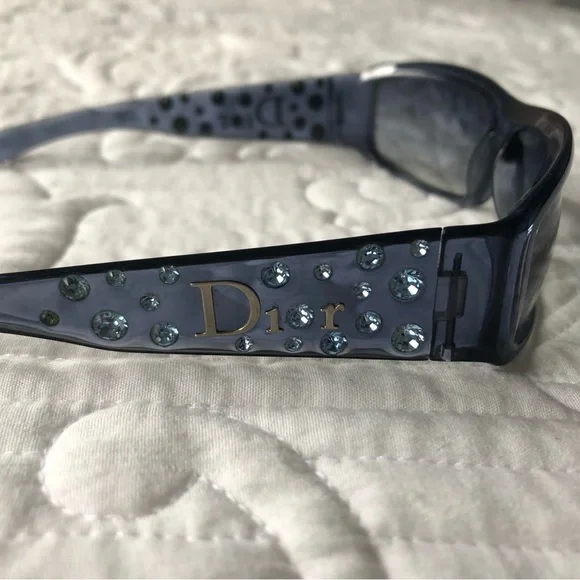 Authentic Dior blue Sunglasses with Blue Crystal Accents - Picture 2 of 6